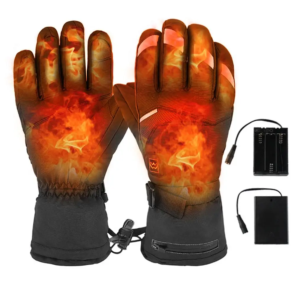 

Skiing heated gloves riding racing motorbike winter Outdoors Sports battery Electric Heating hand warmer 3-levels control