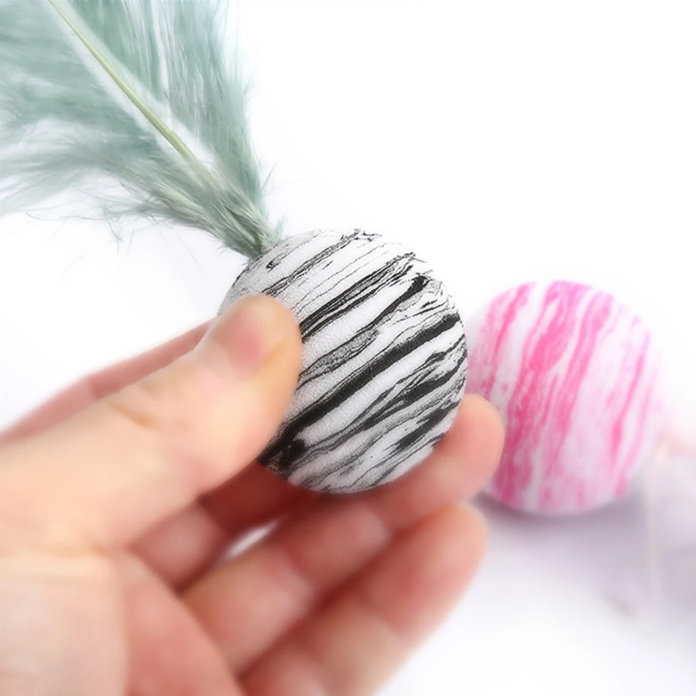 

Cat Toy Star Ball Plus Feather EVA Material Light Foam Ball Throwing Toy Funny Interactive Plush Toy Stick Feather Wand Supplies