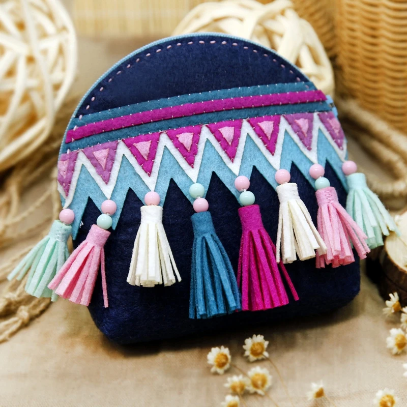 Тканевый Кошелек для монет в традиционном китайском стиле с кисточкой женские