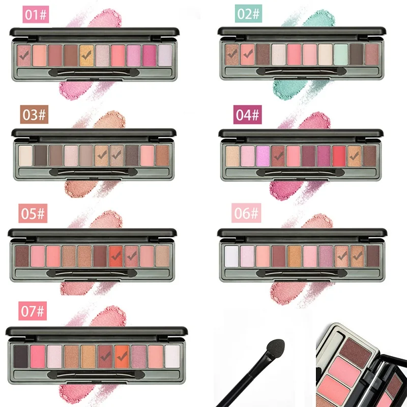 Палитра блестящих матовых теней для век 10 цветов |