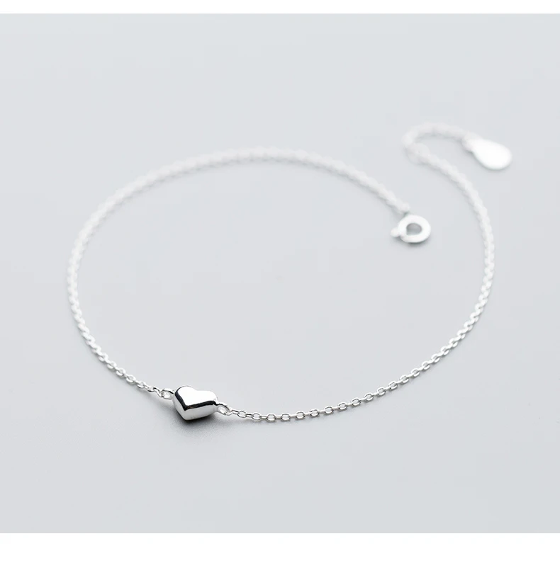 Colusiwei Simple Design Heart Silver Anklet for Women 925 Sterling Silver Bracelet for Ankle and Leg Fashion Foot Jewelry Gift