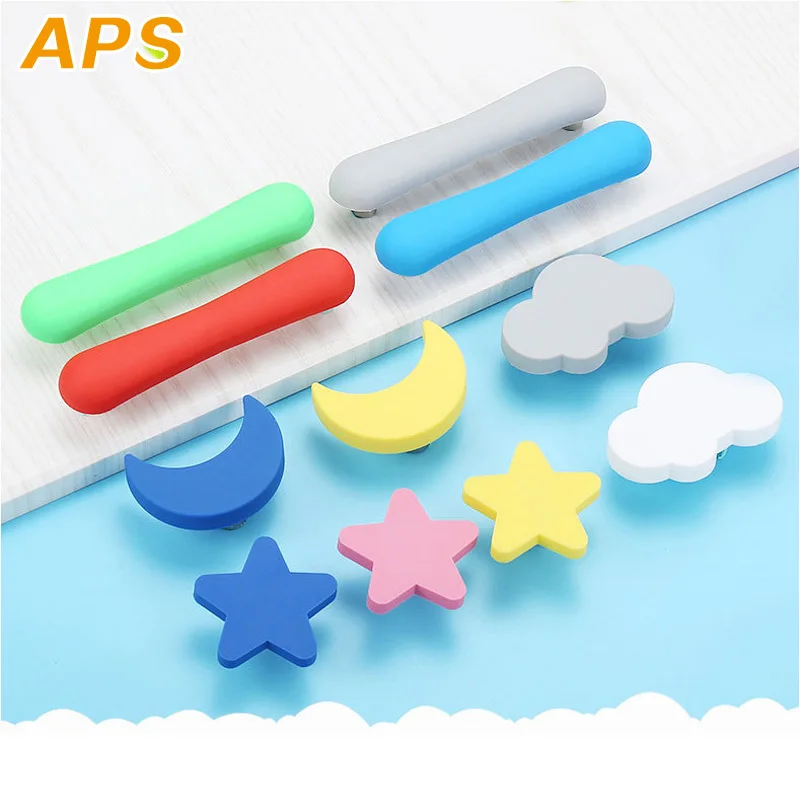 Детские резиновые дверные ручки милые розового цвета в форме сердца звезды