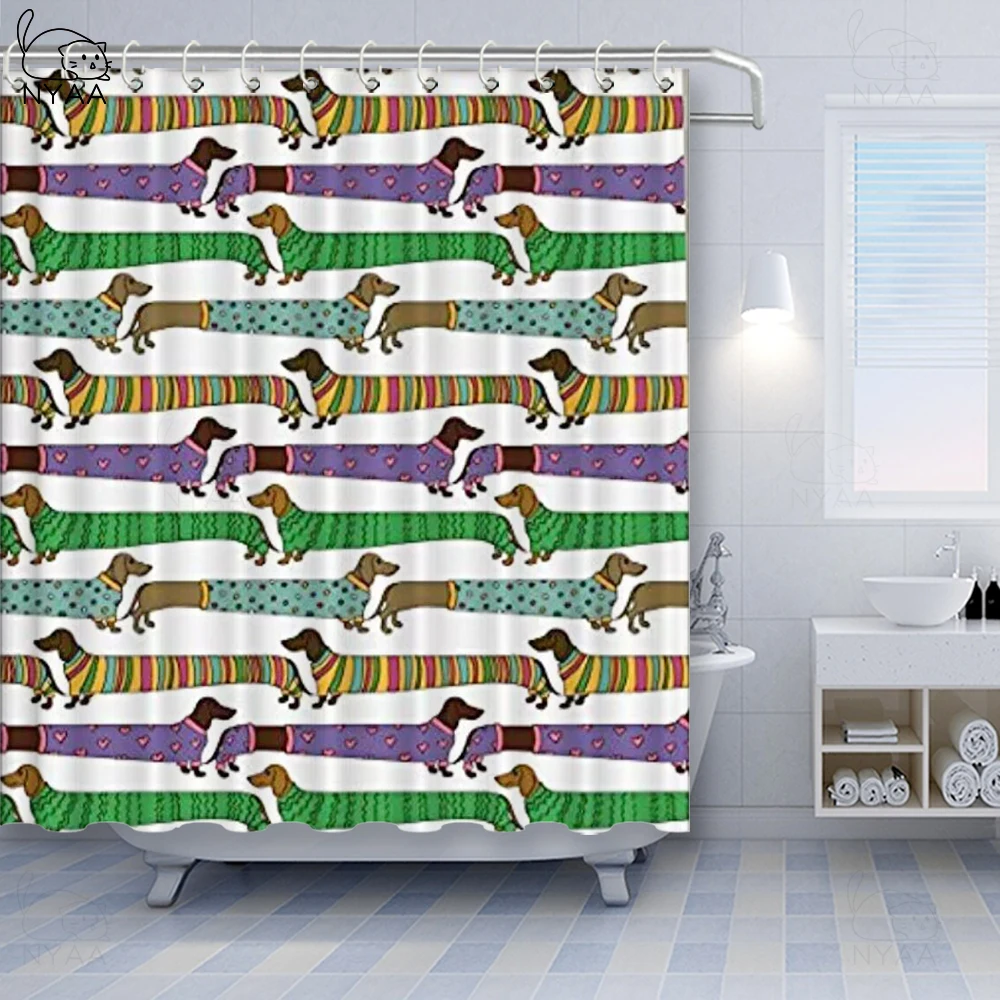 Водонепроницаемая шторка для ванны с рисунком французской собаки из мультфильма