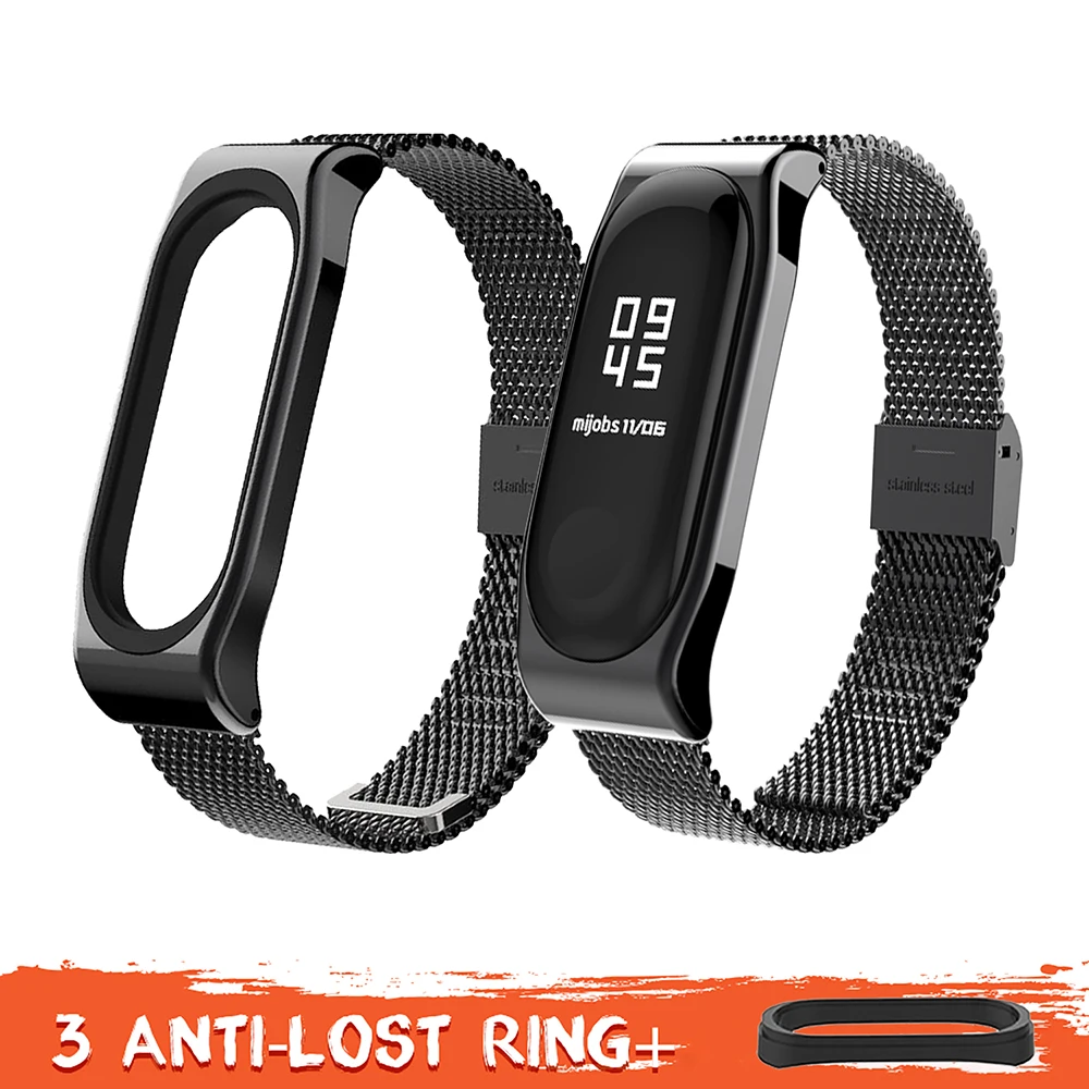 Металлический ремешок Mijobs Correa Xiaomi Mi Band 4 Миланский из нержавеющей стали для 3