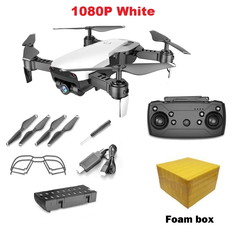 LAUMOX M69G FPV Дрон с камерой 4K HD Дрон широкоугольный WiFi складной селфи Дрон оптический поток RC Квадрокоптер Vs E58 M69 Дрон - Цвет: 1080MP White 1B FB
