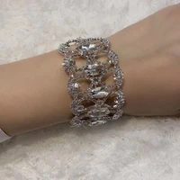 fashion rhinestone popular jewelry bracelet womens round shining crystal exquisite bracelet bridal wedding jewelry accessories