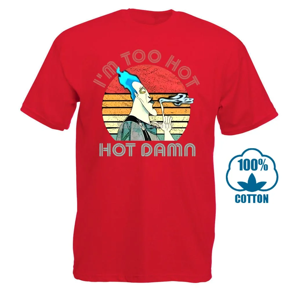 Красный Ades Hercules I'm Too Hot чёрная футболка M 6Xl - Цвет: Красный
