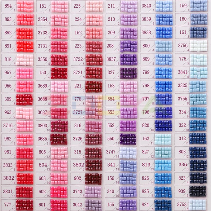 

Color contrast full range 447 DMC diamond color card Rhinestone color identification card square/round diamond comparison 4Sk05
