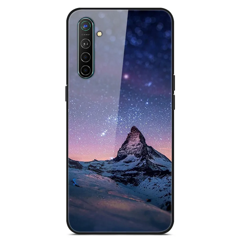 Чехол для Oppo Realme X2, чехол из закаленного твердого стекла для Oppo Realme XT X2 Pro, чехол, мягкий силиконовый бампер с принтом