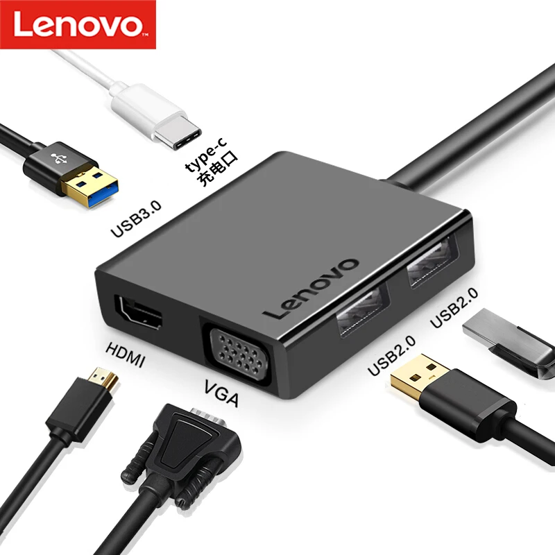 Lenovo USB HUB C к Мульти 3 0 HDMI адаптер док станция Тип концентратор 1 разветвитель порт TF