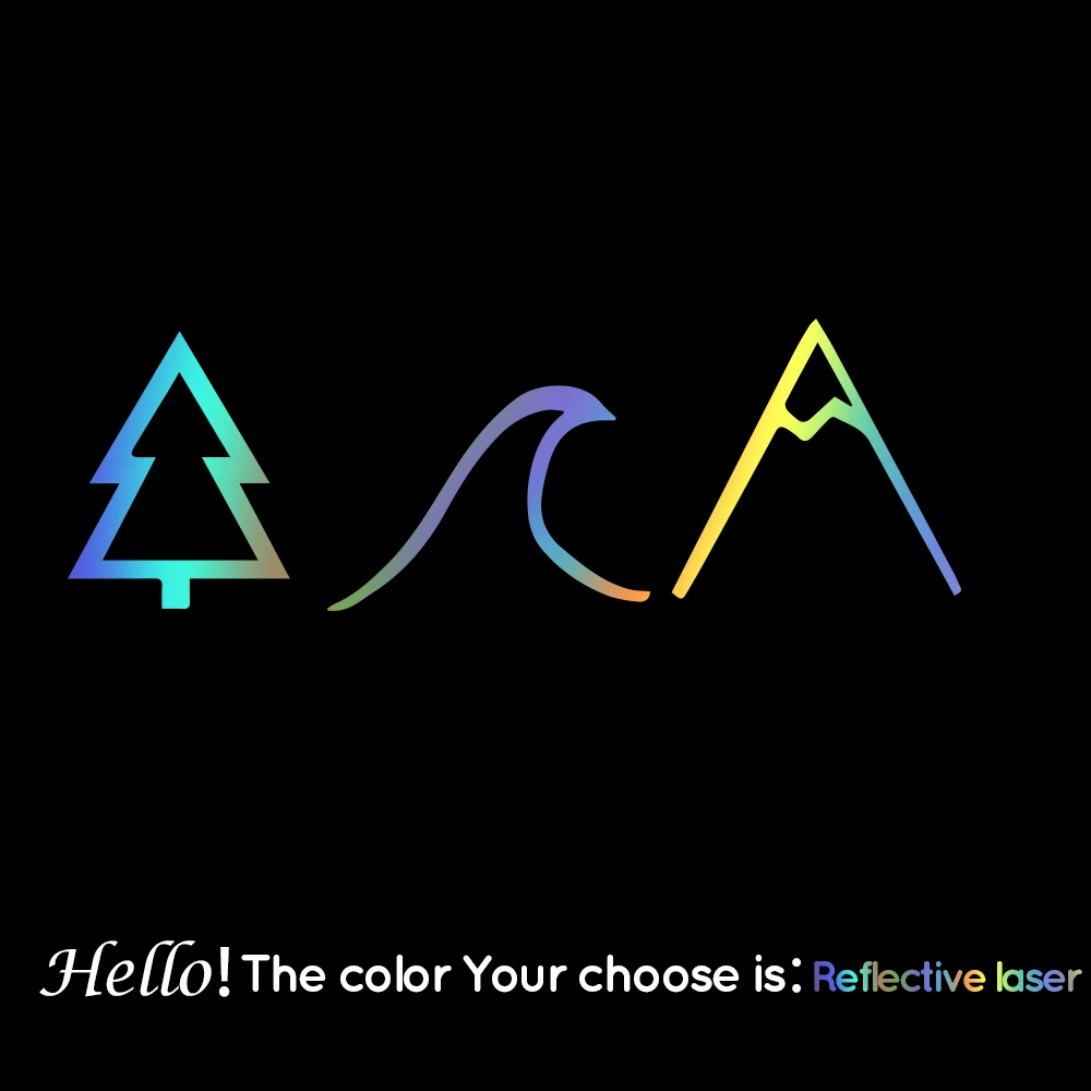 Креативная Автомобильная наклейка в виде гор и деревьев высекающая на бампер для