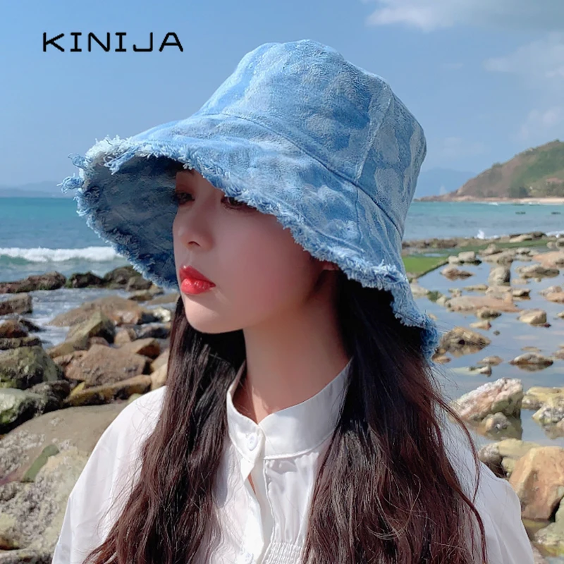 

tie-dye Cowboy bucket hats summer fashion cowgirl hats Wash rough edge casual cowboys dallas beach visor uv protection sun caps