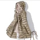 Пуховик женский ультралегкий, 7XL, длинный, теплый, с сумкой для хранения, размера плюс