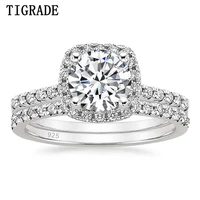 1 25ct 925 sterling silver bridal rings sets cubic zirconia halo cz engagements rings wedding bands for women promise rings