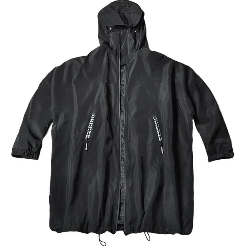 

Winter Men Oversized Long Trench Coat Punk Hip Hop Hooded Cloak Korean Style Vintage Loose Jacket Street Wear
