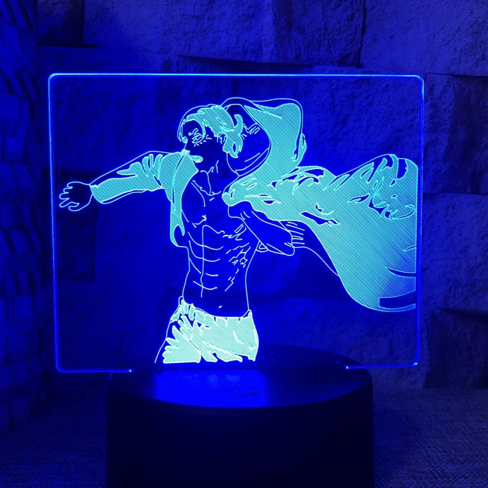 

Светодиодная аниме-лампа 3D «атака на Титанов», ночник для декора детской, спальни, ночсветильник для манги, Подарочная фигурка