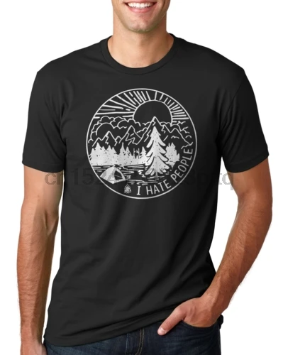 Мужская футболка для любителей кемпинга I Hate People забавная (1)|Мужские футболки| |