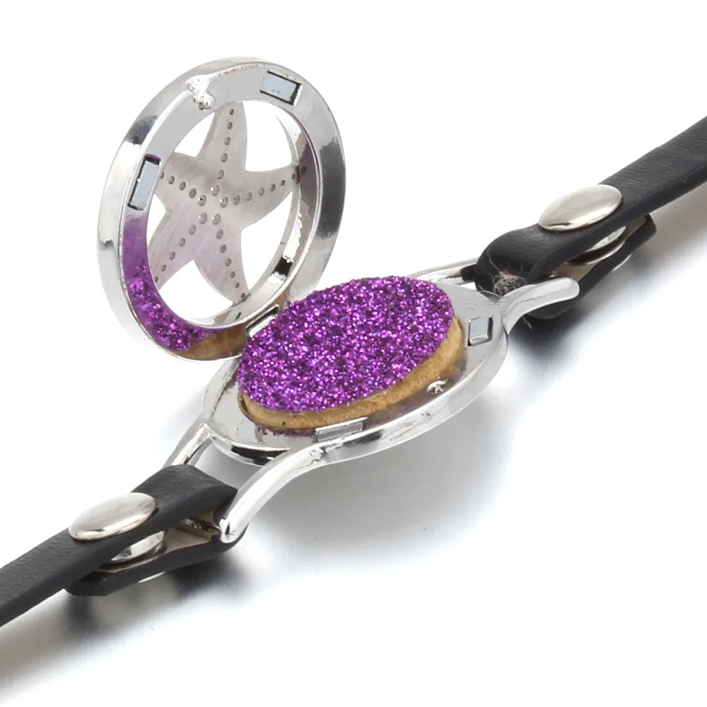 Арома-диффузор Древо жизни браслет из кожи и нержавеющей стали для женщин