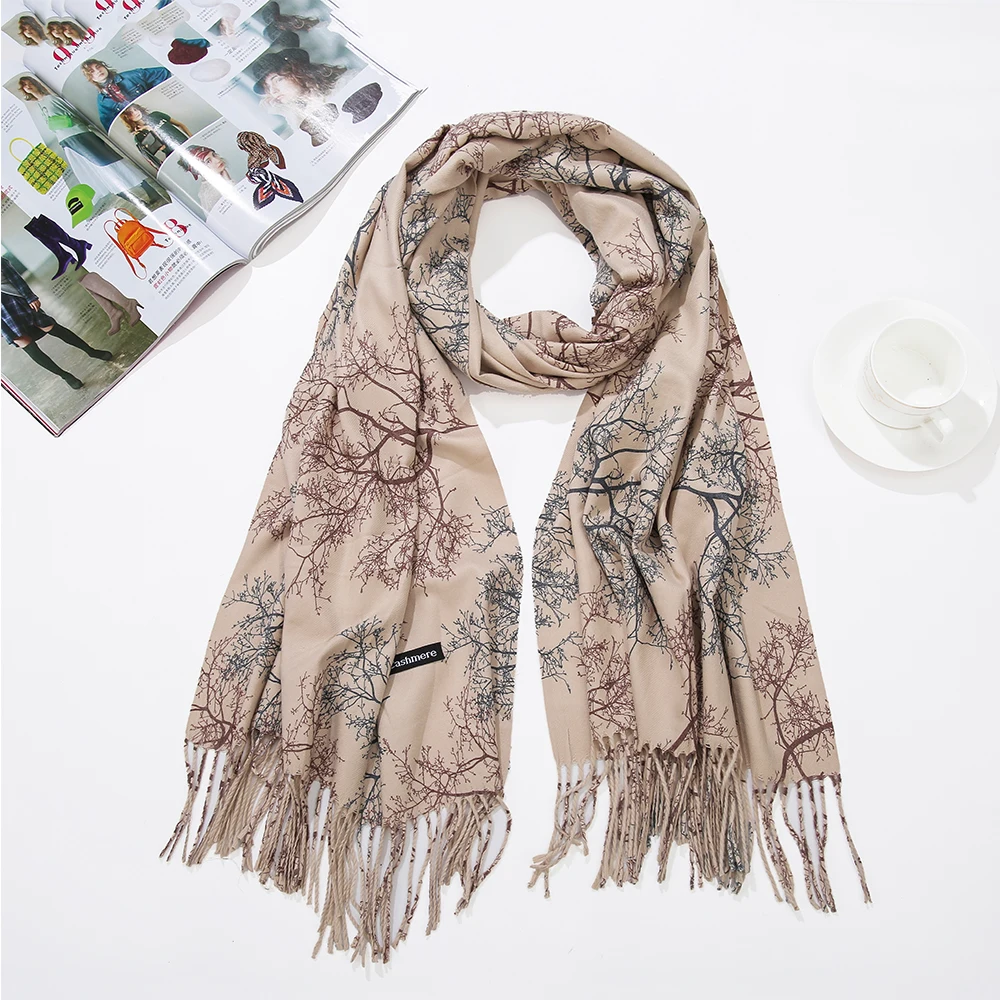 czhcqq high quality women fashion printing scarf with tassel lady winter autumn long scarf luxury brand hot sale men shawl free global shipping
