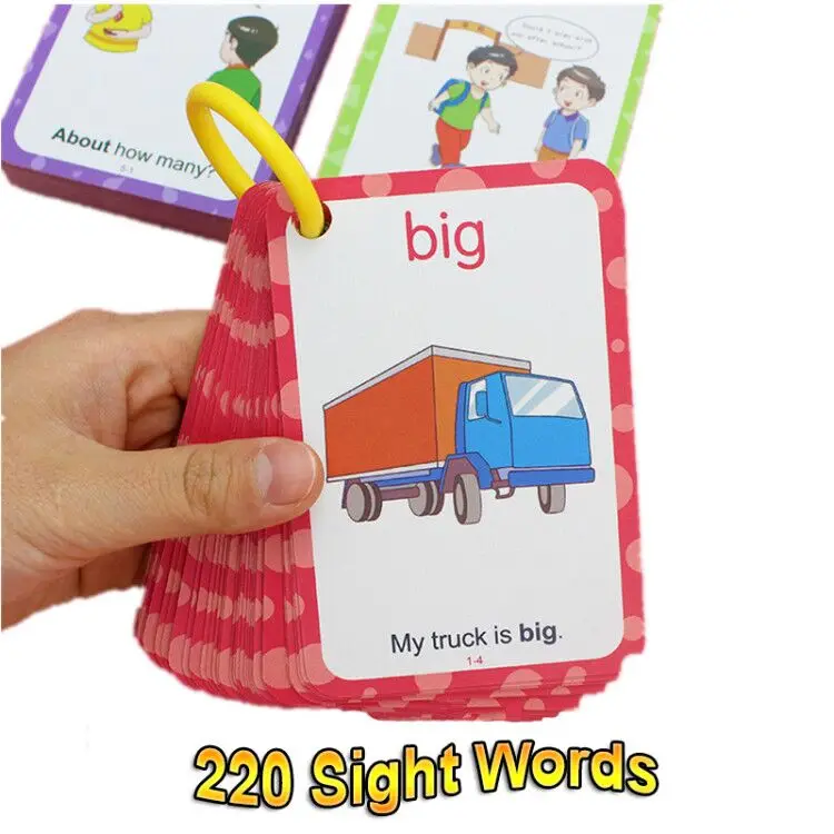 220 шт. английские слова зрения карты акустика карточки Обучающие Развивающие