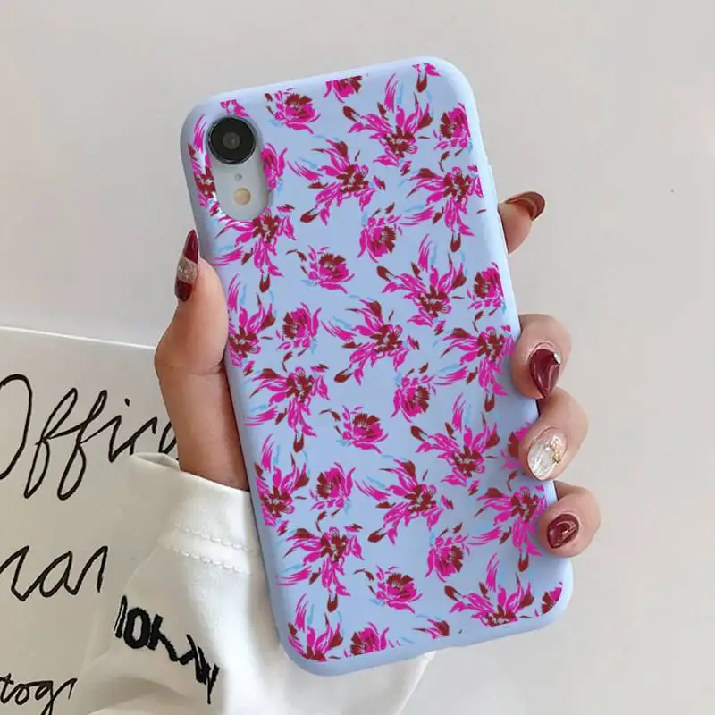 

Luxury Miumiue Horse Flower Phone Case for iPhone 12 mini pro max 11 Pro Max X XR XS 8 7 6s Candy Blue Silicone Case