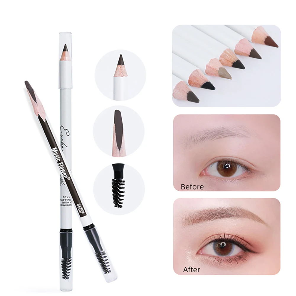 Карандаш для бровей автоматический матовый водостойкий с кисточкой 5