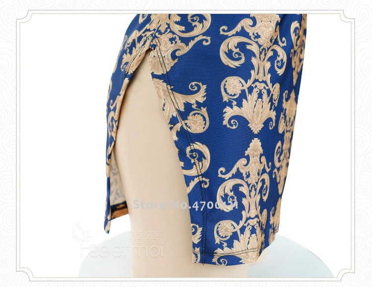 

Chinese Style Print Cheongsam Women Sexy Bodycon Party Dress Girl Retro Qipao Pajamas Lingerie Nightclub Stage Cosplay Costumes