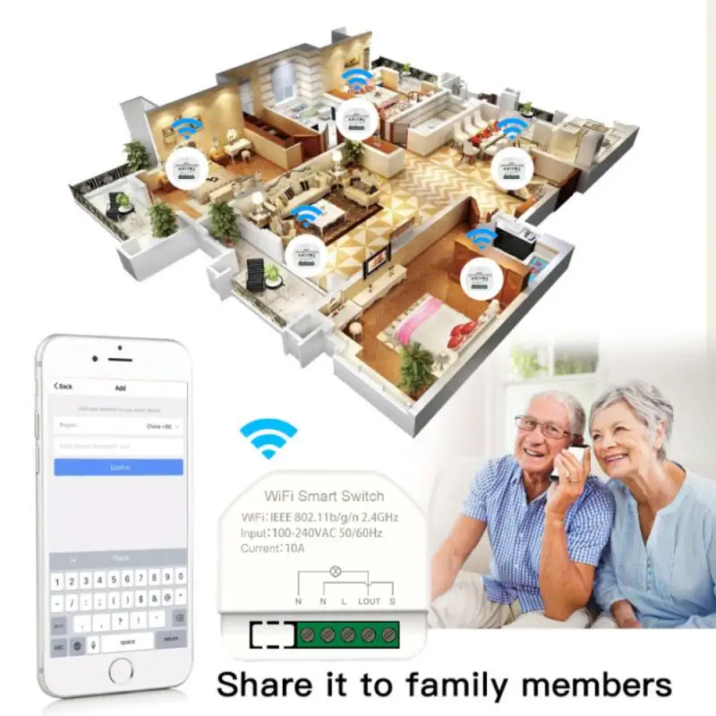 Беспроводной мини-таймер умный выключатель с Wi-Fi совместим Tuya Alexa Google Home |