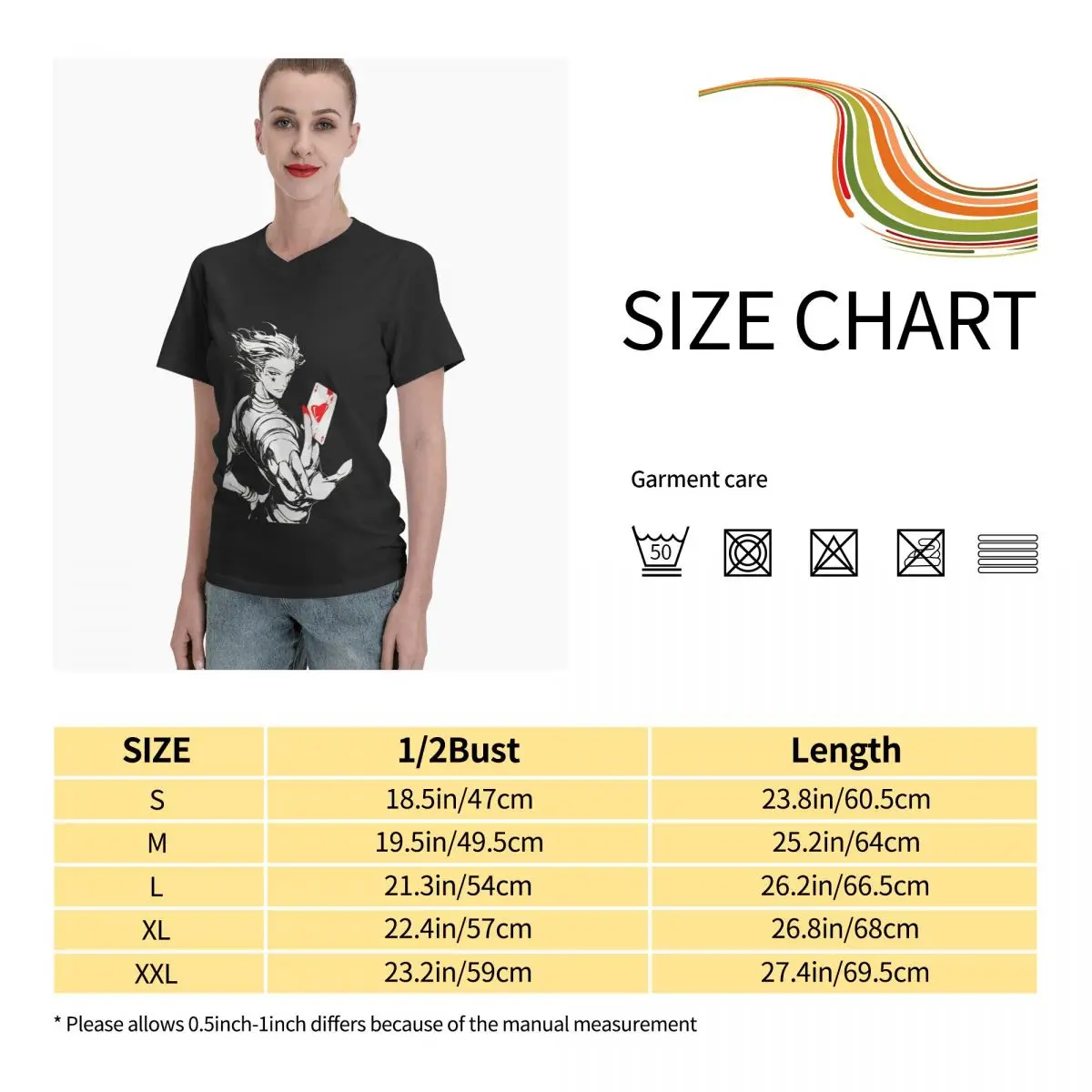 

Anime Fans Hisoka 5 woman T-shirts Not easy to shrink V-neck T-shirt with short sleeves