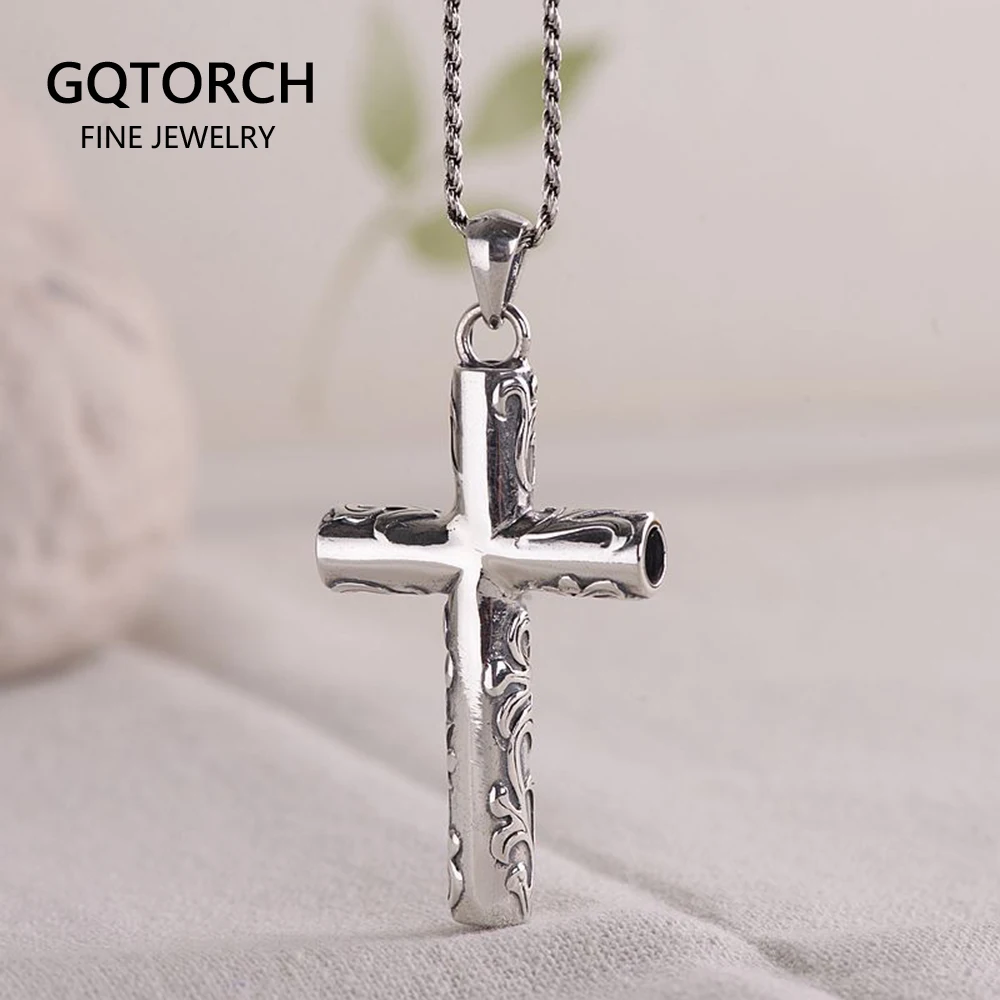 Настоящее чистое 925 пробы серебро серебряный крест кулон для мужчин и женщин