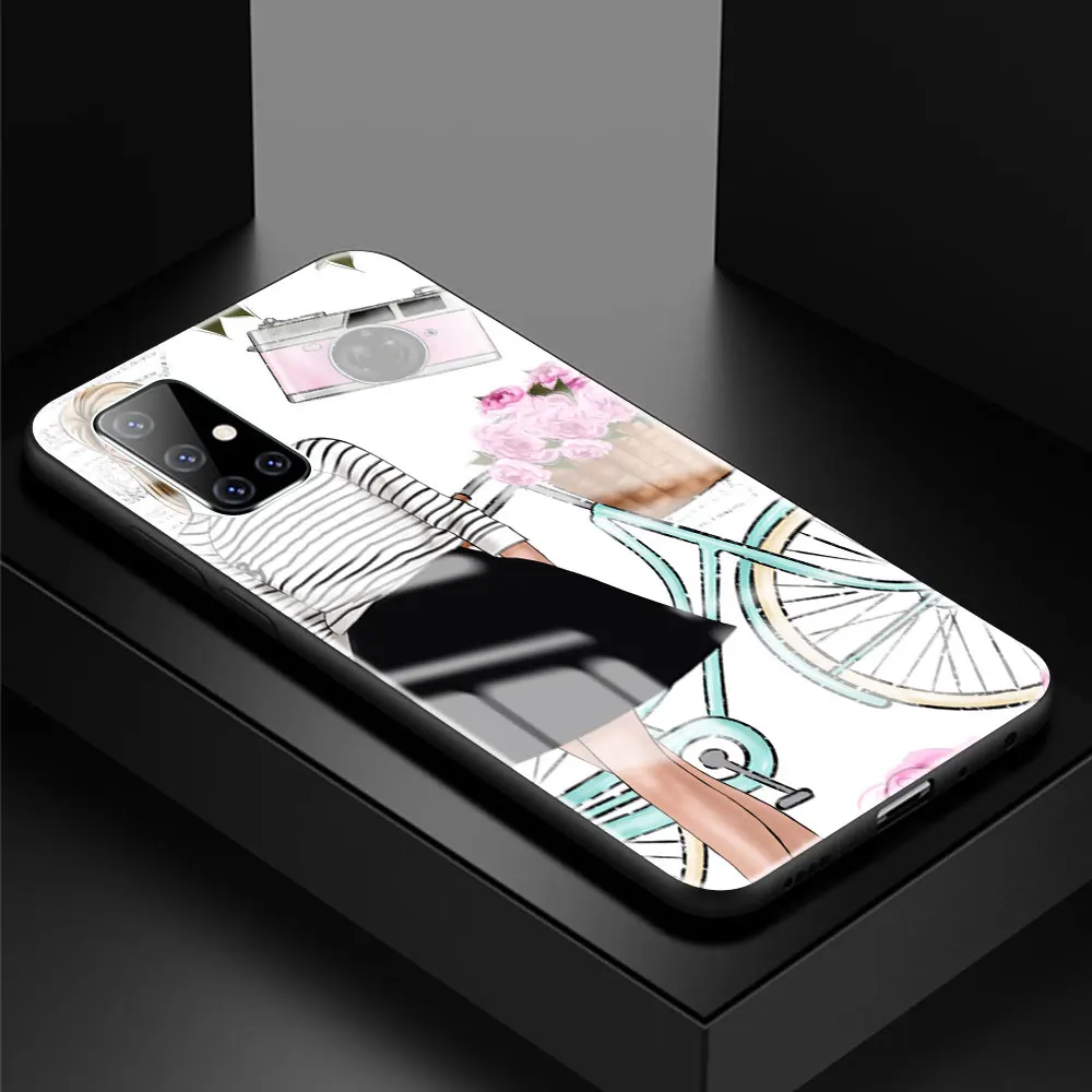 

Phone Case For Samsung Galaxy A51 A50 A71 A70 A31 A10 A21s A91 A40 A30 A41 A11 Tempered Glass Cover Fashion Girls Shoes
