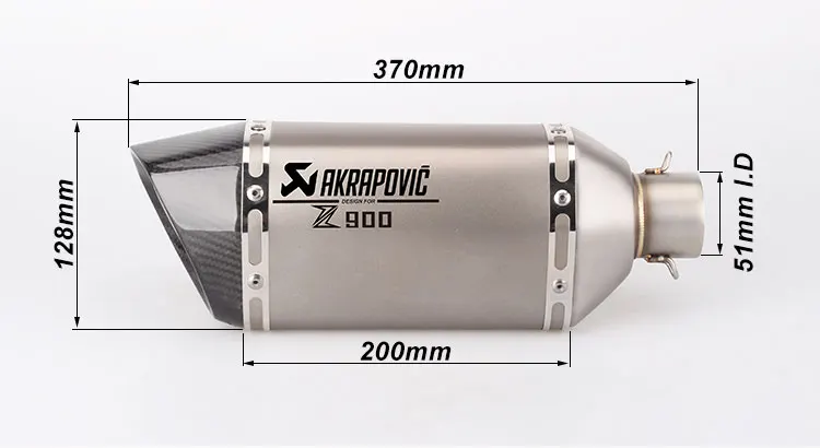 Мотоцикл модифицированный Akrapovic выхлопная труба глушитель большая шестиугольная выхлопная труба и средняя Соединительная труба для Z900- лет