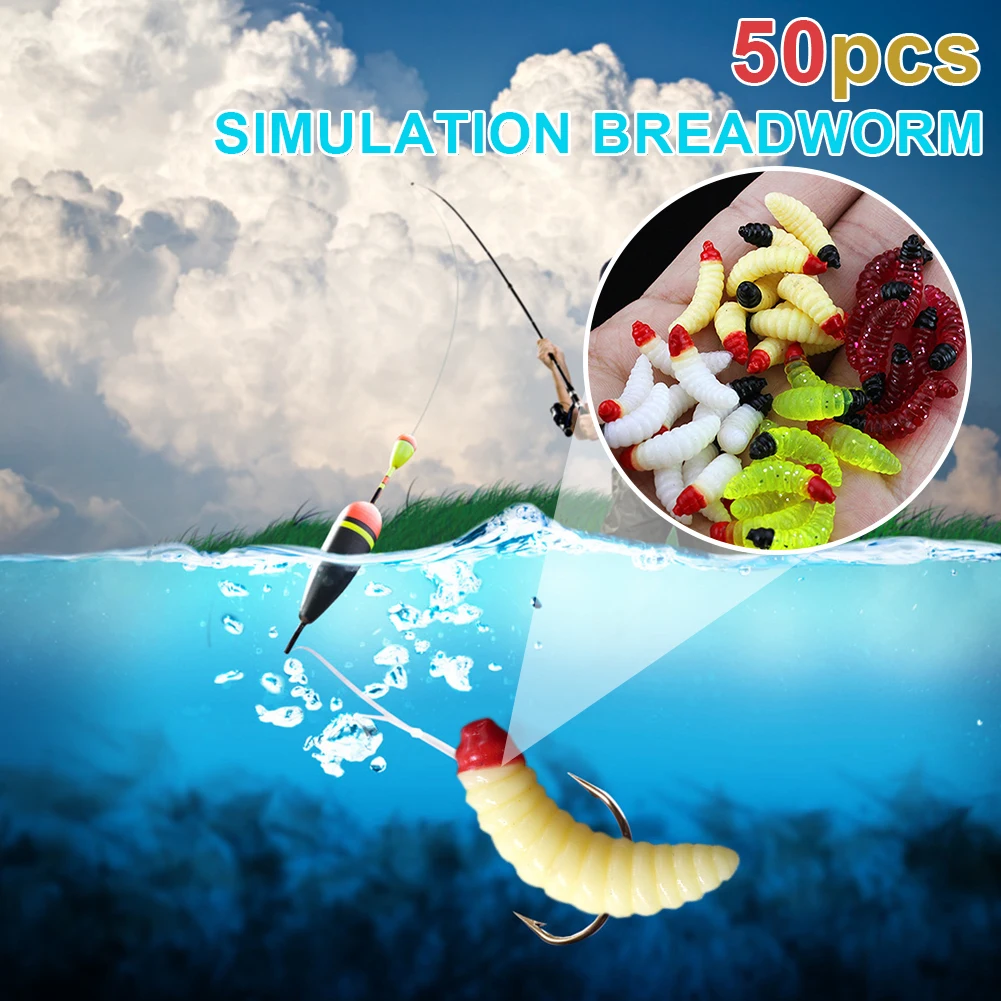 

Promotion 50pcs/ outdoor Winter Fishing Bionic soft Bait Aphid 2.4cm/0.5g Artificial Manufacturing Soft Bait Sink Fishing Gear