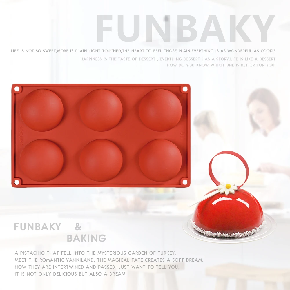 FUNBAKY 6 Полость силиконовая круглая форма для выпечки формы губка торт 3D
