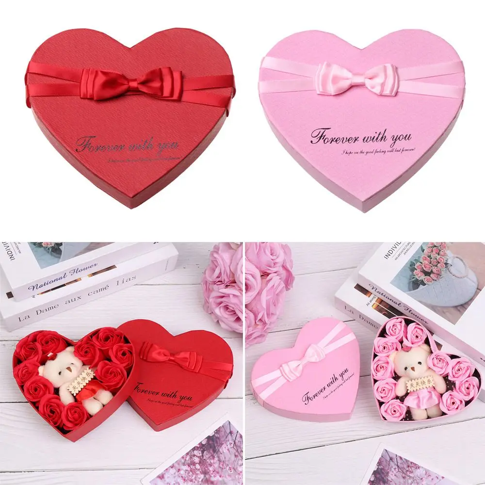 

Подарочная коробка, украшение для вечеринки, Свадебный декор, искусственный декор, роза, цветок с медведем, ванной, мыло в форме лепестка, по...