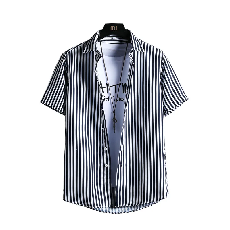 

Hot Sale 2021 Short-sleeved Shirt Men's Small Fresh Summer Korean Style Slim Fashion Youth Short-sleeved Shirt Outer Top