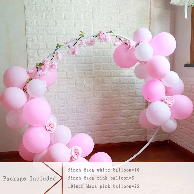 DIY белый синий розовый шар кольцо комплект цепь венок круглый воздушный шар обруч с воздушные шары с листьями гирлянда детский душ вечерние свадебные украшения