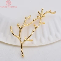 154 6pcs 25x55mm 24k gold color plated tree connector pendants charms high quality diy jewelry making findings accessories