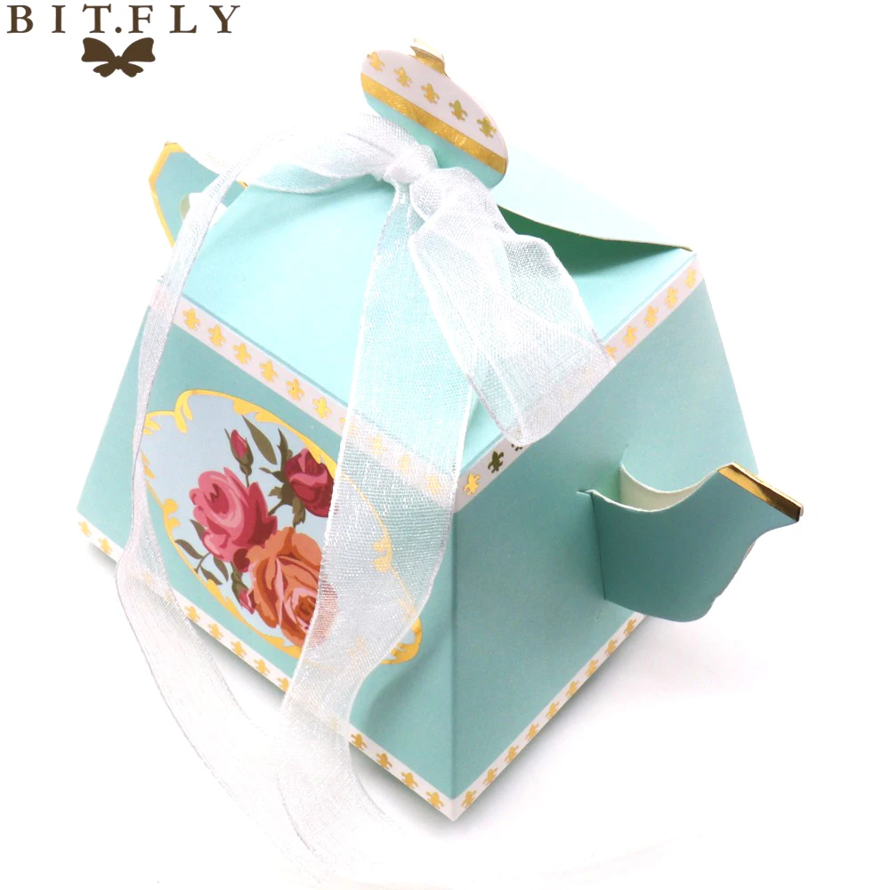 

5pcs/lot Teapot Shape Candy Boxes Wedding Paper Gift Box Cookie Bags Kids Birthday Party Decoration Baby Shower Chocolate Box