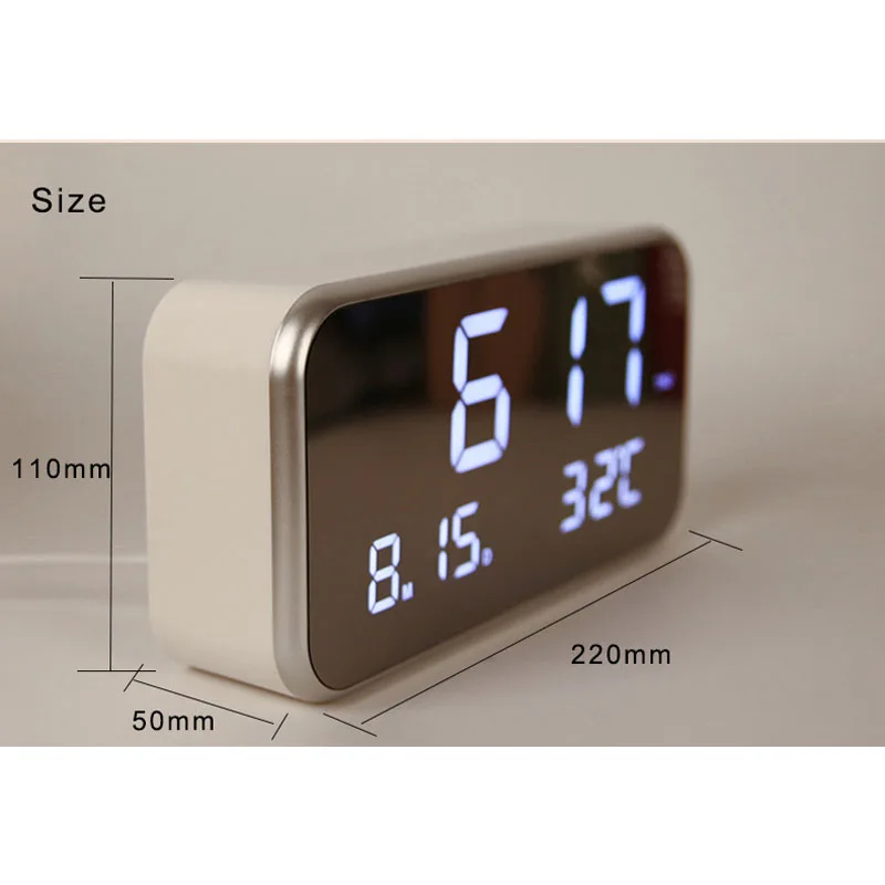 LED Clock Snooze Digital Alarm Travel Electronic Desk Led Table Wake Up Silent Bedroom Home Decor Gift | Дом и сад