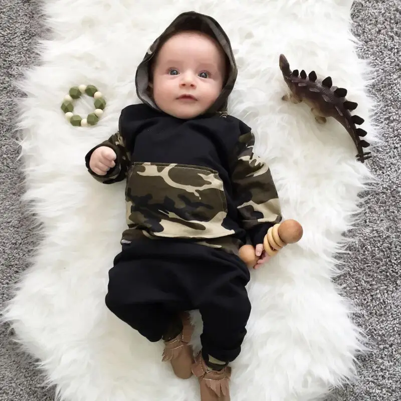 

Camouflage Toddler Kids Baby Boys Casual Hooded Tops Pants 2Pcs Outfits Set