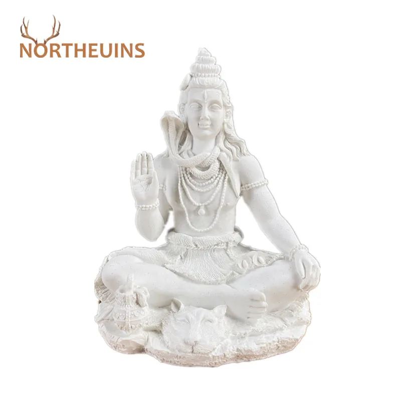 

NORTHEUINS 20cm Shiva Buddha Figurines Hindu Ganesha Vishnu Statue India Religion Feng Shui Sculptures Home Interior Decoration