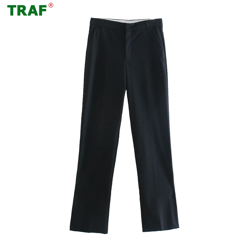 

Брюки TRAF Za женские с завышенной талией, винтажные прямые штаны для мужчин и женщин, Осень-зима 2021