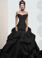 off the shoulder sexy black ball gown hand made evening prom bridal gown vestido de noiva 2018 mother of the bride dresses