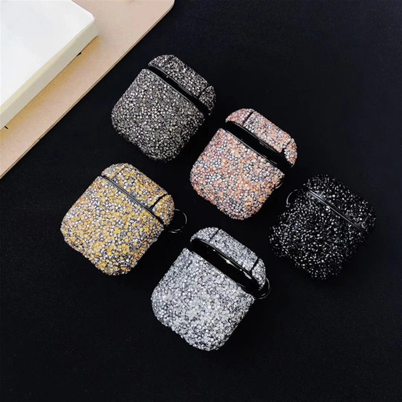 

2021 Cute Sexy Glitter Sequins Bling Hard Protection Wireless Earphone Charging Case for AirPods 1 2 Bluetooth Headset Cover