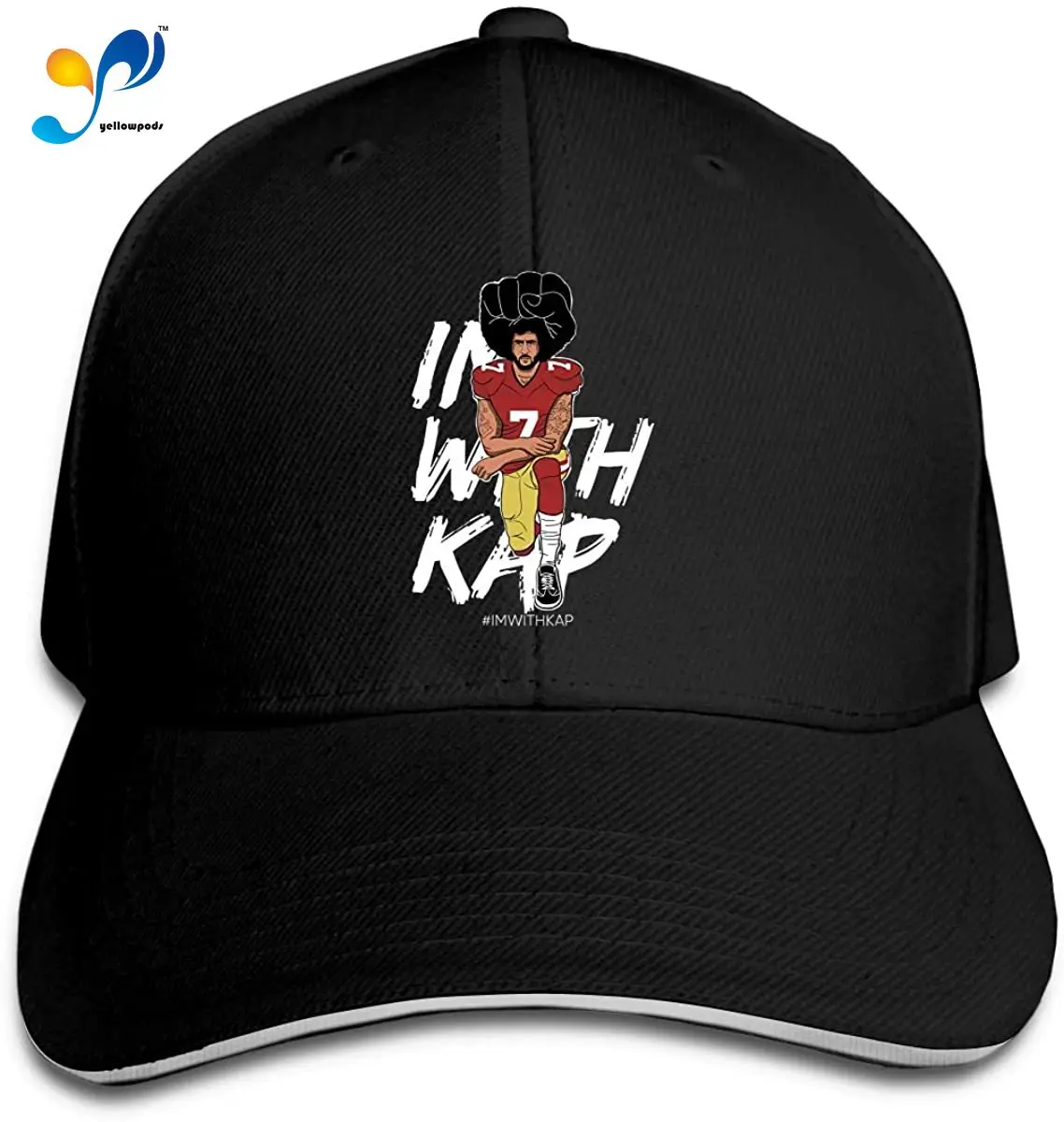 

ImWithKap Kap Kneeling Kaepernick Adults Baseball Cap Unisex Headgear Sandwich Hat Outdoor