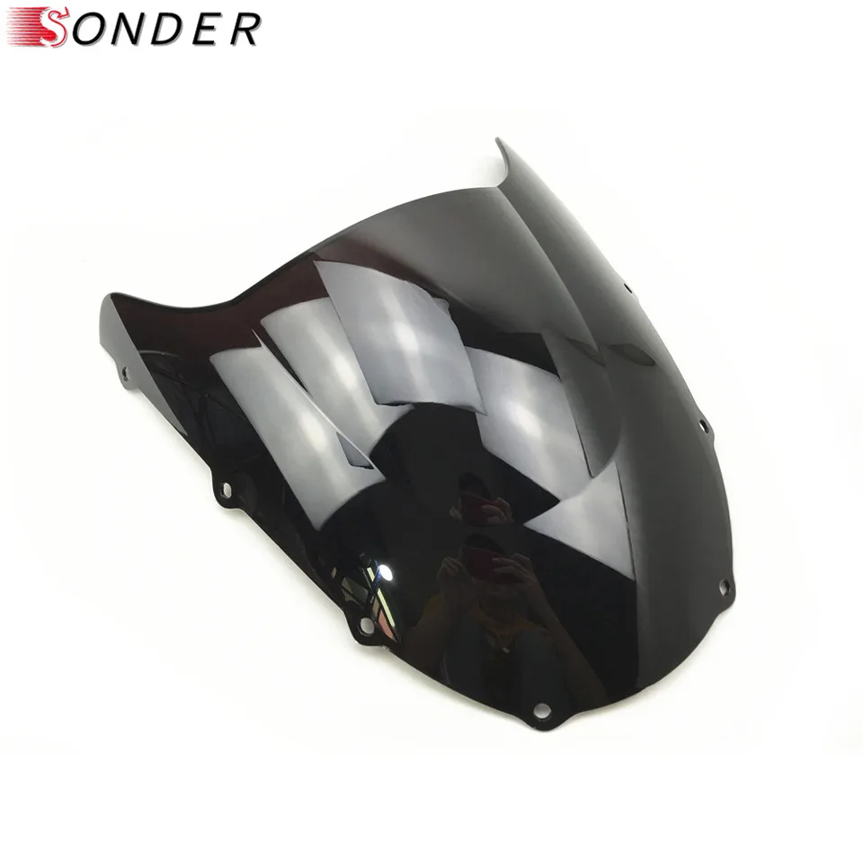 Лобовое стекло мотоцикла с двойными пузырьками ZX 9R 98 99 для Kawasaki NINJA ZX9R 1998 1999 Черное