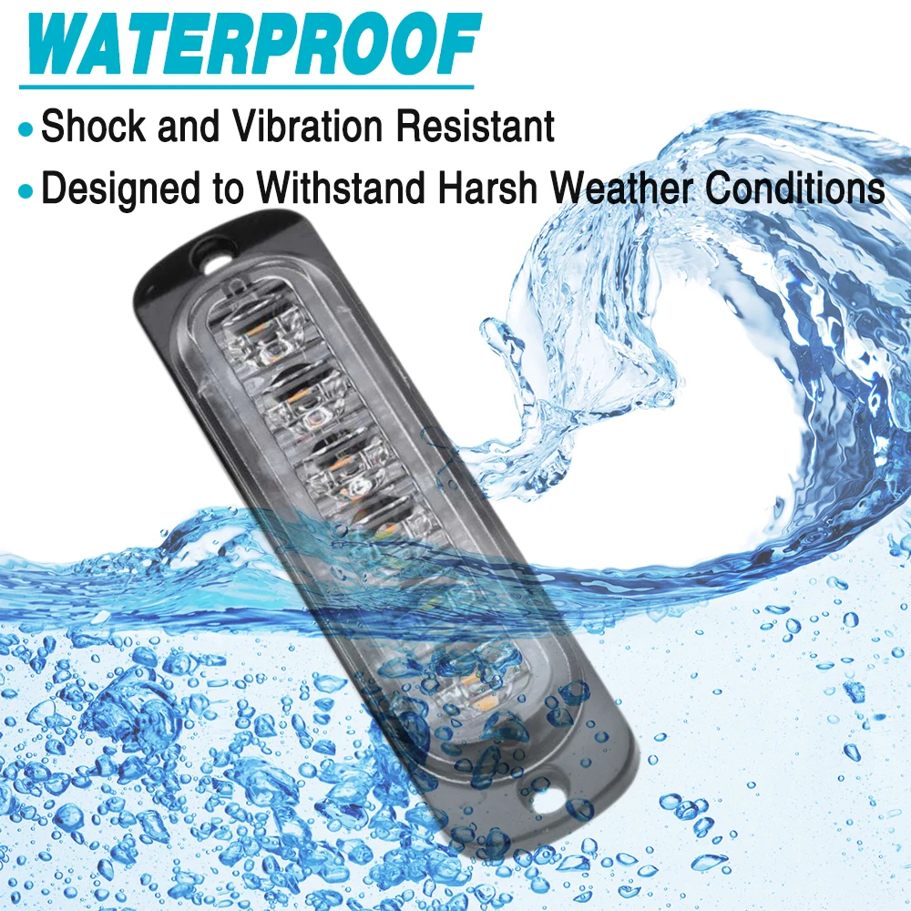 Стробоскопический сигнальный фонарь Янтарный Светодиодный Боковой мигающий