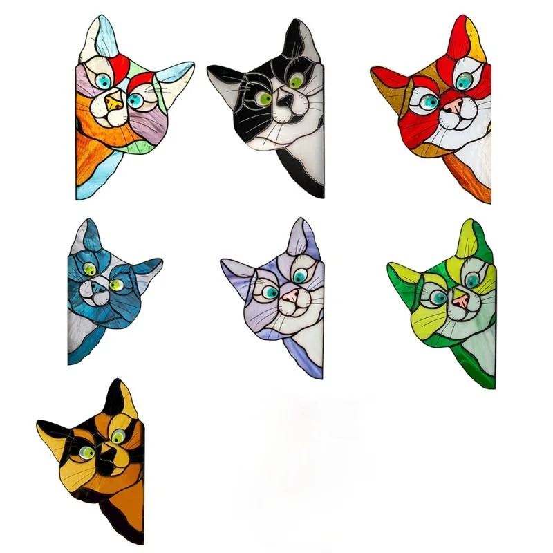

7PCS Funny Cat Wall Stickers Household Wall Windows Glass Decoration Animal Stickers Many Choice Home Decoration Wall Stickers