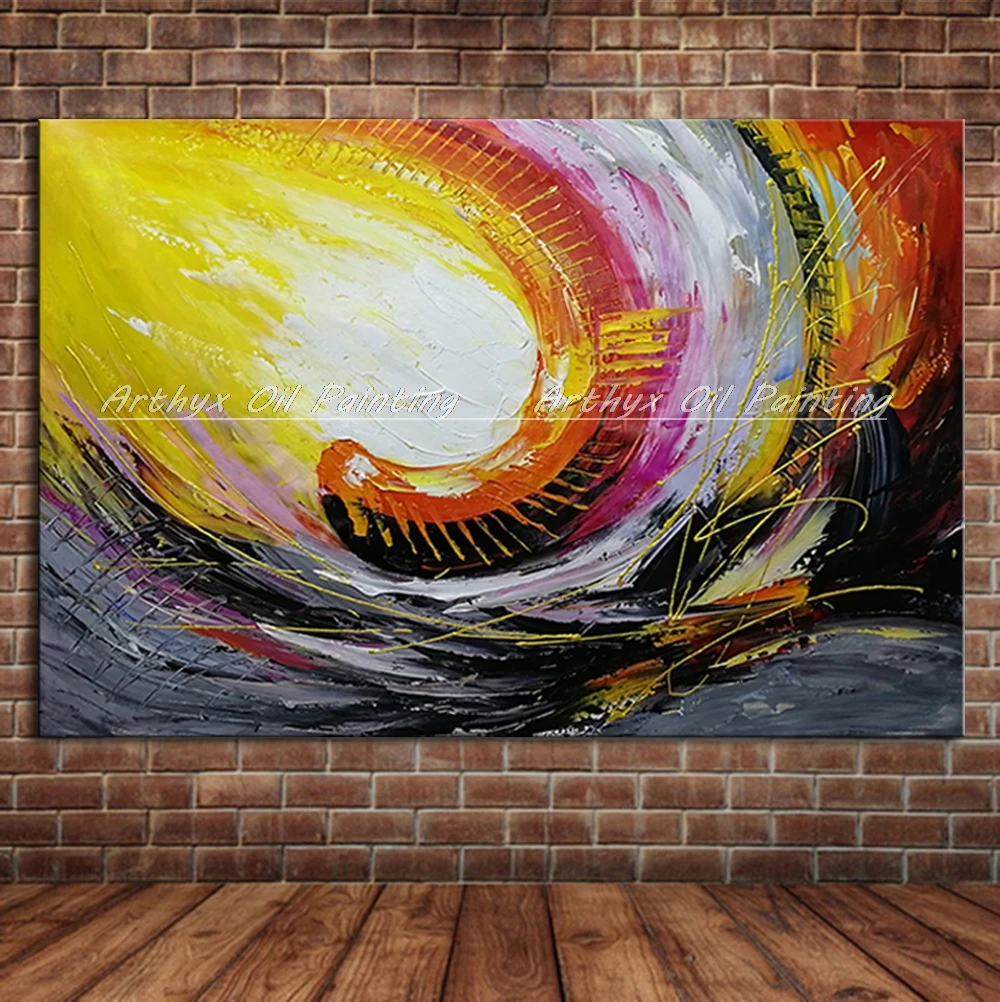 

Arthyx Abstract Colorful Thick Oil Painting On Canvas Handmade Modern Pop Art Wall Pictures For Living Room Home Decoration Gift